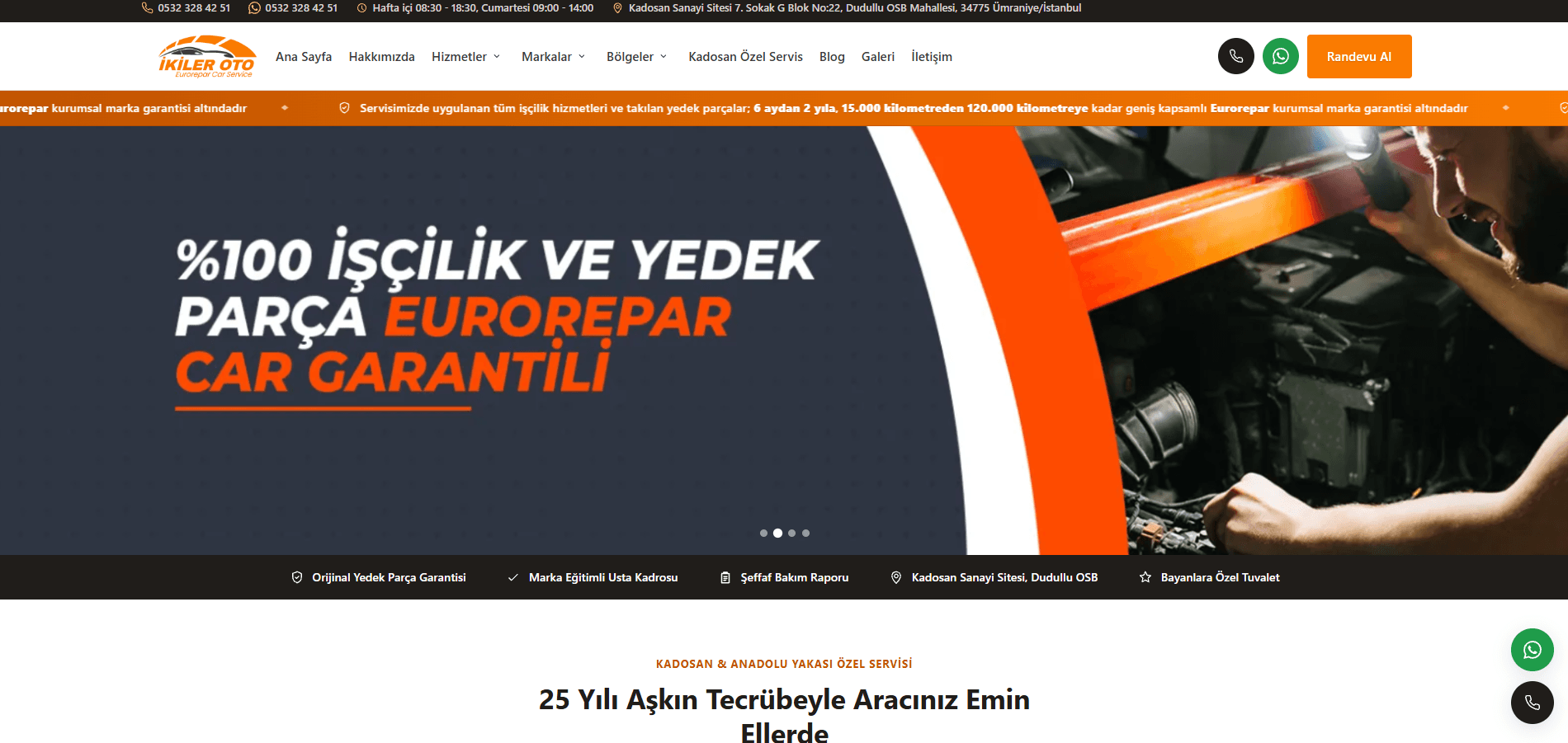 İkiler Oto web sitesi ekran görüntüsü